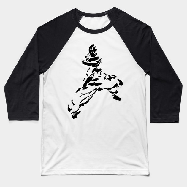 Shaolin Kungfu Defense Move Baseball T-Shirt by Nikokosmos